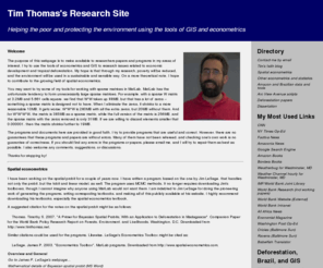 timthomas.net: Tim Thomas's site for statistics, econometrics, GIS, deforestation, and programming
