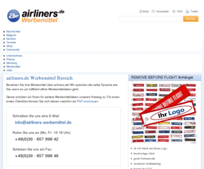 airliners-werbemittel.de: Werbemittel - airliners.de
Werben auf: airliners.de, das Verkehrsluftfahrt Branchenportal