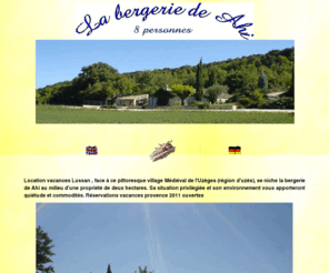 bergeriedeahi.com: Location vacances uzes, location saisonniere provence, gard, lussan : La bergerie de Ahi
location vacances provence france Lussan, uzes avignon, 5 km vallee de la ceze, ardeche, aux portes de  provence