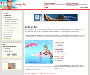 gettingatan.com: Getting a Tan? Indoor, Outdoor, and Sunless Tanning Tips | Getting a Tan
Getting a Tan