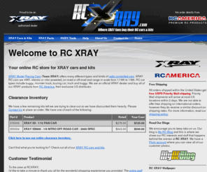 rc-xray.com: RC XRAY - Where XRAY fans buy their RC cars & kits
RC XRAY is an online RC store for XRAY cars & kits. XRAY RC cars are electric or nitro powered, on-road or off-road and range in scale from 1/18th to 1/8th.