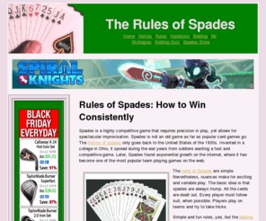 rulesofspades.com: Rules of Spades and How to Win
The rules of the game of spades make for interesting, competitive play. The bag rule can have players moving from offense to defense at the flip of a card.