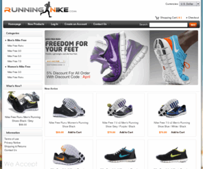 running-nike.com: Nike Free 3.0, Nike Free 5.0, Nike Free 7.0, Nike Free run+.Nike Running Products In Discount
The best source for buying Discount Nike Running shoes, 10% Coupon Code  for  Nike Free Run+ v2, Nike Free 3.0 v2, Nike Free 3.0 v3, Nike Free 5.0 v5 and Nike Free 7.0 v2. All series with free shippping