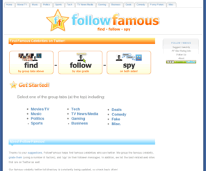 followfamous.com: Famous Twitter Users
Famous Twitter Users & Celebrities on Twitter Directory List!