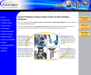 homercityautomation.com: Vibratory feeders - Rotary feeders - Automation Feeders
Vibratory feeders and rotary feeders from Homer City automation feature Syntron automation parts feeder and handling equipment