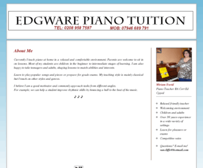 edgwarepianolessons.com: Miriam David - Leading piano tuition in Edgware  ::  Friendly teacher
Piano Lessons for teaching Adults & Children in Edgware