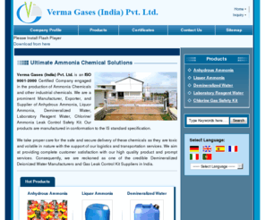 ammoniasolution.com: Ammonia Chemicals,Demineralized Deionized Water Manufacturers,Gas Leak Control Kit Suppliers
Ammonia Chemicals manufacturers - Verma Gases (India) Pvt. Ltd. suppliers of Demineralized Deionized Water, Ammonia Chemicals manufacturing, indian Gas Leak Control Kit manufacturer, wholesale Ammonia Chemicals suppliers, Demineralized Deionized Water from india, Ammonia Chemicals, Demineralized Deionized Water, Gas Leak Control Kit