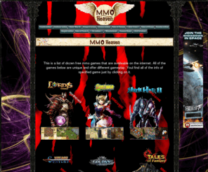 mmo-heaven.com: MMO Heaven
Free mmo games resource. Check up the the availeable games , screenshots, rewievs...