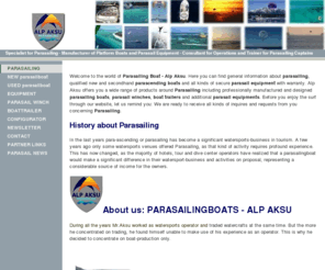 parasailboat.net: PARASAILING - Parasailingboats - parasail boat - parasailing equipment - parasailing manufacturer - Alp Aksu
Expert and Manufacturer for parasailing; parascending boats, parasailing winches, parasail equipments, boat trailers. Market leader for Jet Turbines and a wide range of engines and other drive systems