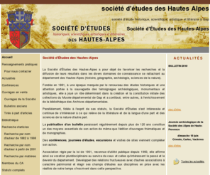 seha.fr: Société d'Études des Hautes-Alpes - Société d'études des Hautes Alpes : SEHA Gap
SEHA : Société d'études des Hautes-Alpes à Gap : recherche et diffusion en histoire, géographie, archéologie, sciences de la nature