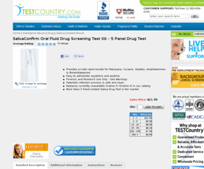 oralineiv.com: SalivaConfirm Saliva Drug Testing Kit
SalivaConfirm Saliva Drug Testing Kit at TestCountry.com. Informational white papers as well as high-quality products for your testing needs.