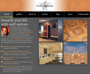 walloptions.com: Decorative painting and finishes for walls, floors and furniture by Gary Lord Wall Options
Gary Lord Wall Options, based in Cincinnati, Ohio, is recognized in the industry as the nation's top decorative painting company.