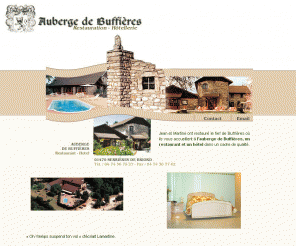 aubergedebuffieres.com: Auberge de Buffieres est un hotel restaurant pour vos banquets ou croisieres sur le Rhone a Serrieres de Briord (01)
L'auberge de Buffières est un restaurant vous proposant une cuisine faite de produits frais et un hôtel doté d'un équipement complet dans un cadre de qualité. Déjeuner lors d'une croisière sur le Rhône sur le Dauphin Bleu vous est proposé par l'Auberge de Buffières.