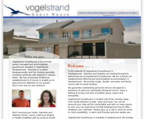 vogelstrand-guesthouse.com: :: Vogelstrand accommodation, guesthouse, Swakopmund Namibia
Bed and Breakfast Accommodation, Guesthouse, Swakopmund, Namibia