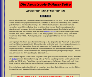 apostrophitis.de: Apostrophenkatastrophen
Die Apostroph-S-Hass-Seite