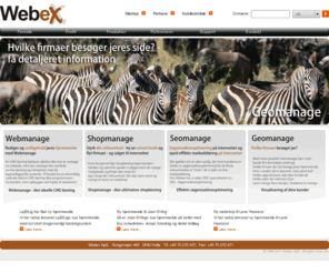 lyskoncept.com: Webdesign, CMS, søgemaskineoptimering samt shopløsninger til dansk erhverv - Webex
Webex tilbyder stilrent webdesign, cms systemer, shopløsninger, søgemaskineoptimering samt webhosting
