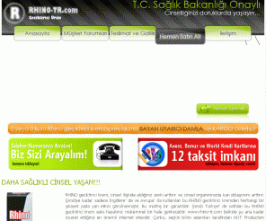 rhino-tr.com: Bakanlık Onaylı İlk ve Tek Geciktirici Rhino, Geciktirici, erken boşalma, geç boşalma, geciktirici krem, erken boşalıyorum ne yapabilirim, erken boşalmanın tedavisi
Rhino geciktirici ile 45 dakikaya kadar geç boşalma sağlayın. Erken boşalma artık sorun değil. Doktor ve bakanlık onaylı geciktirici Rhino' yu deneyin. Erken boşalıyorum ne yapabilirim! erken boşalmanın tedavisi