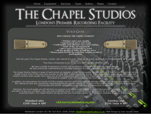 voiceoverstudio.net: The Chapel Studios, Recording Studio London, London Recording Studio | Voice Over
London recording studio offers superb music & voice recording / mixing on an SSL Duality recording console in a relaxed and efficient environment, the leading recording studios in London UK, pristine mastering studio