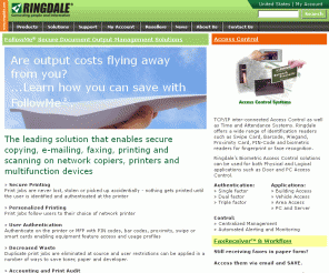 nlynx.com: Biometric Access Control Systems, Network Products and FollowMe Printing, Output Management, Token Ring to Ethernet Bridges - Ringdale USA 
network connectivity products; printservers, Internet Printing System software, Sentinel Biometric Access Control Systems, FollowMe Printing & Copying, Output Management