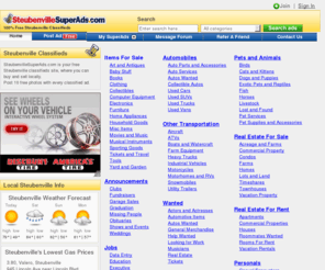 steubenvillesuperads.com: Steubenville Classifieds - Local, Free Steubenville Classified Ads - SteubenvilleSuperads.com
Free Steubenville Classifeds. Post and find free Steubenville classified ads for Used Cars, Pets, Real Estate, Items For Sale, Jobs, Apartments, and more.