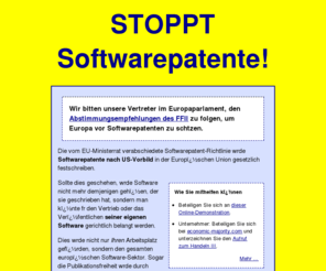 snowdiver.info: STOPPT Softwarepatente in der EU!
