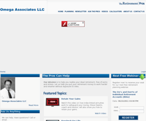 asecureretirement.com: Omega Associates LLC :: Home
A retirement planning education covering Annuities, 401(k)s, Individual Retirement Accounts (IRAs), Roth IRAs and Social Security with calculators to show the importance of saving early and often.
Omega Associates LLC
425 Rolling Hill Rd
Sanford, NC 27330