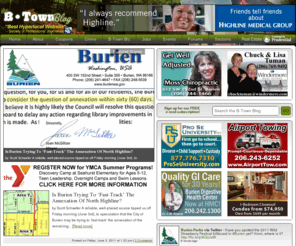 b-townblog.com: The B-Town (Burien) Blog | Burien News, Events, Entertainment & More, Updated Daily
Your most up-to-date local news, events, arts, entertainment and more for the Burien area, reported by people who actually live, work and shop here.