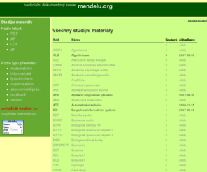 mendelu.org: mendelu.org - materiály ke studiu na MZLU - Hlavní stránka
