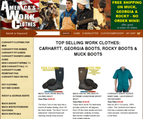 americasworkclothes.com: America's Work Clothes - Buy Carhartt, Carhartt work clothes, Key Work Clothes and work clothes that include Muck Boots, Rocky Boots and Georgia Boots at great work clothes prices!
America's Work Clothes is your work clothes source for Carhartt, Carhartt work clothes and Key work clothes. In addition to Carhartt, we've got Muck boots, Rocky boots and Georgia boots. 