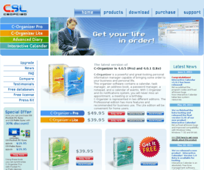csoftlab.com: Organizer software by CSoftLab - C-Organizer, Advanced Diary
CSoftLab: C-Organizer - powerful organizer software with Calendar, Tasks List, Address Book, Passwords manager, Notebook and a Calendar of Events. Advanced Diary software.