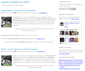 assistirfutebolaovivo.com: Assistir Futebol ao VIVO
Assista ao melhor futebol jogos ao vivo em Espanha, Argentina, México, Inglaterra, Alemanha, Copa do Mundo - Futebol ao vivo online e através da Internet a partir de casa de graça