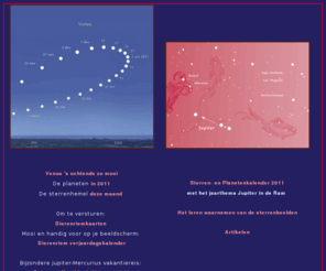 liesbethbisterbosch.org: Sterren- en Planetenkalender
Dierenriem, zon, maan en planeten.
 Sterren- en planetenkalender. De beweging van de planeten.