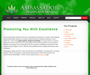 ambassadordesign.com: Ambassador Design and Print
Ambassador Design and Print - The one place for your quality graphic design and printing needs. With every purchase, you support a third world entrepreneur via Kiva!