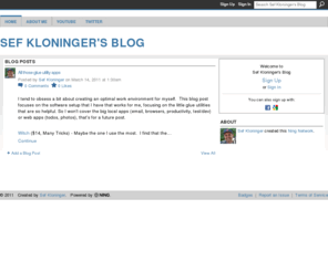 kloninger.com: Sef Kloninger's Blog
Sef Kloninger's Blog is a Ning Network