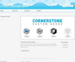 aguycalledmike.com: Portfolio of Michael Phillips | Print and Web Design
Online portfolio for designer Michael Phillips. He specializes in Website Design, Editorial Design and Corporate Identity.
