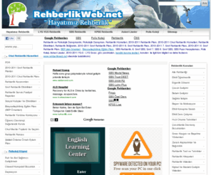 rehberlikweb.net: Hayatımız  Rehberlik - 2011 SBS, 2011 LYS, 2011 KPSS, 2011 ALS, 2011 Polis Koleji
REHBERLİK, SBS REHBERLİK, 2011 SBS, 2011 LYS, 2011 KPSS, 2011 ALS, 2011 POLİS KOLEJİ, POLİS KOLEJİ PUANLARI, SINIF REHBERLİK PLANI, ZARARLI ALIŞKANLIKLAR, GÖZ YANILMALARI, BEP PLANI, BİREYSELLEŞTİRİLMİŞ EĞİTİM PLANI, Güncel Eğitim Haberleri, Çocuklar İçin Yararlı ve Zararlı Oyunlar