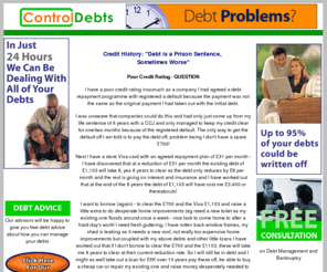 control-debts.co.uk: Debt - Poor Credit Ratings - Control Debt Problems
Control your debts, poor credit history and credit rating, CCJs and defaults