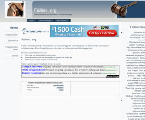failliet.org: Failliet.org - De meest actuele database met faillissementen, surseances en schuldsaneringen.
Kijk hier voor actuele faillissementen, surseances en schuldsaneringen en meer informatie.