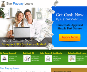 starpaydayloans.com: Star Payday Loans - 5 Star Payday Loan - Weed Star Payday Loan
Getting a star payday loan hasnt been this easy. Weve simplified our procedure to help you, our customers, get access to star payday loans easily.