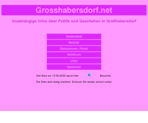 grosshabersdorf.net: Großhabersdorf
Infos über Großhabersdorf - Politik, Vereinsleben, Geschehnisse