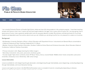 pinchenmusic.com: Pin Chen - Music Educator
Professional website of Pin Chen, music educator and strings specialist.
