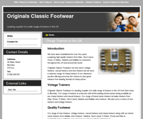 cheaptrainersuk.com: Casual Trainers in Barnsley : Originals Classic Footwear
Looking for casual trainers in Barnsley? Call us here at Originals Classic Footwear today.