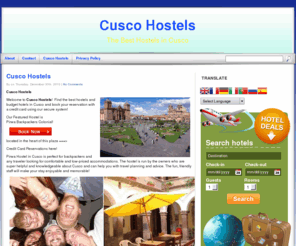 cuscohostels.com: Cusco Hostels | Cusco Hostel
No booking fees for the best Cusco Hostels. We offers some great hostels from Pirwa Backpackers located on the main Plazas of Cusco, Peru.