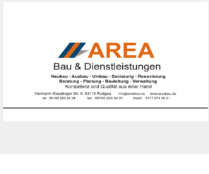 areabau.com: AREA Bau & Dienstleistungen
Ingenieurbüro für Bauwesen, Diplom Bauingenieur