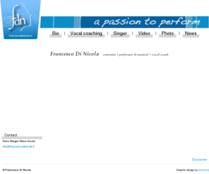 francescodinicola.com: Francesco Di Nicola
Cantante | Performer di Musical | Vocal coach