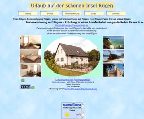 ruegen-traumurlaub.de: Fewo Rgen, Ferienwohnung Rgen, Urlaub in Ferienwohnung auf Rgen, Insel Rgen Fewo, Ostsee Urlaub Rgen,
Ferienwohnung,Fewo auf Rgen,Natur pur auf Rgen,Erholung in einer komfortabel ausgestattete Ferienwohnung in ruhiger,idyllischer Lage in mitten der Natur von Rgen.Am schnsten Radwanderweg der Insel Rgen.