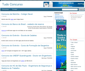 tudoconcurso.com.br: Tudo Concurso - Concursos Públicos, Apostilas e Editais.
Concursos Públicos, Apostilas e editais. Tudo sobre concursos públicos. Sua carreira começa aqui!