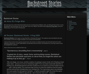 backstreetstories.com: Backstreet Stories
Millions of stories collide in the city. Here’s but a few of them!