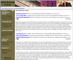 checkbusinesslicense.com: Check a Business License
Department of licensing business lookup.  Check for current license and status.