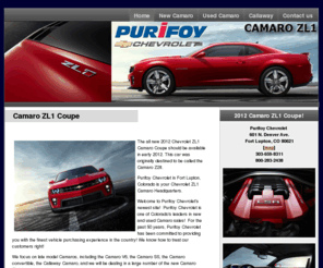 camarozl1coupe.com: Camaro ZL1 Coupe - Purifoy Chevrolet Camaro ZL1 Specialists - Fort Lupton, Colorado
Camaro ZL1 Coupe. Purifoy Chevrolet in Fort Lupton, CO carries a huge selection new and used Camaros.  We will have a wide selection on the new 2012 Chevrolet Camaro ZL1.